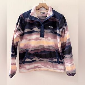 Columbia Helvetia Quarter Snap Sherpa Fleece jacket multi navy mountain novelty